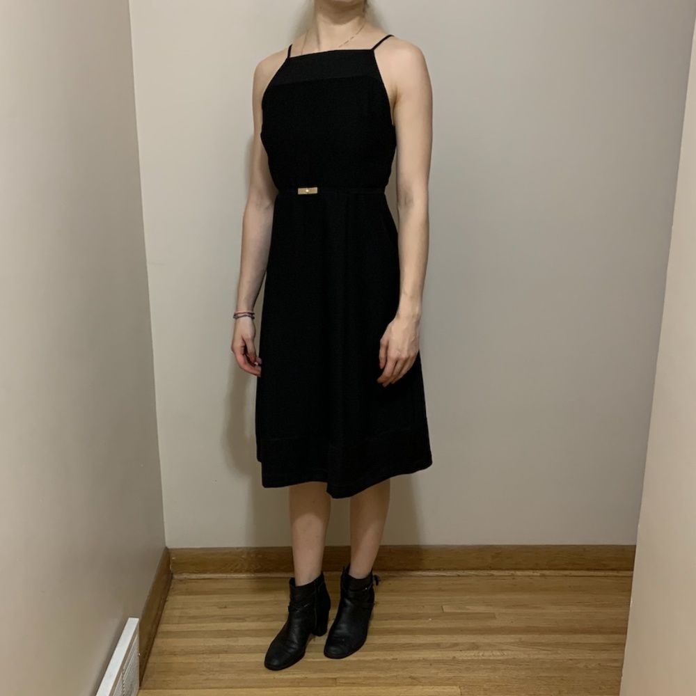 Black Halter dress with pockets